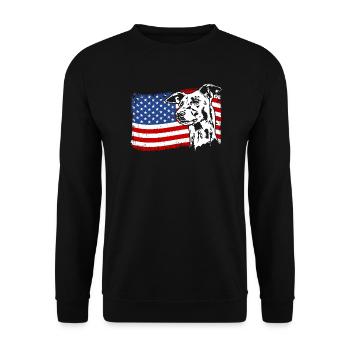 Greyhound America Flag Greyhound Dogs Wilsigns - Sweat-shirt Unisexe - noir - Devant - Alina (178cm) & Michal (187cm)