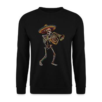 Tuba Squelette Mexicain - Sweat-shirt Unisexe - noir - Devant - Alina (178cm) & Michal (187cm)