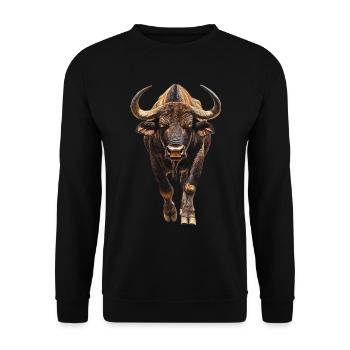 Büffel - Unisex Pullover - Schwarz - Vorne - Alina (178cm) & Michal (187cm)