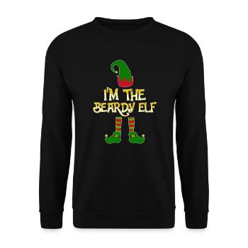 Beardy Elf - bearded secret Santa Christmas - Unisex Sweatshirt - black - Front - Alina (178cm) & Michal (187cm)