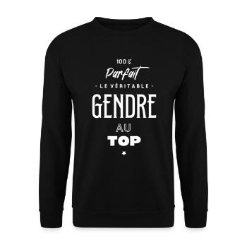 Le véritable gendre au top - Sweat-shirt Unisexe - noir - Devant - Alina (178cm) & Michal (187cm)