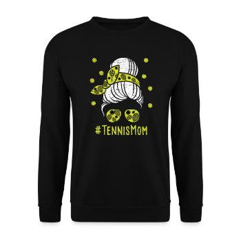 Tennis Mom - Tennis - Unisex Sweatshirt - black - Front - Alina (178cm) & Michal (187cm)