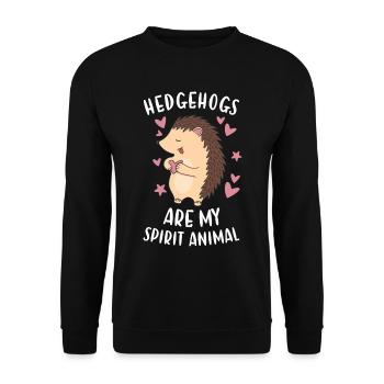 Hedgie Hedgehogs Are My Spirit Animal Hedgehog - Unisex Sweatshirt - black - Front - Alina (178cm) & Michal (187cm)