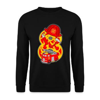 Feuerwehrmann 8. Geburtstagsparty Nummer 8 - 8 Jah - Unisex Pullover - Schwarz - Vorne - Alina (178cm) & Michal (187cm)