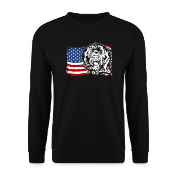 BARBET America Flag Dogs Dog Wilsigns - Unisex Sweatshirt - black - Front - Alina (178cm) & Michal (187cm)