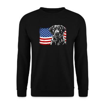 Chesapeake Bay Retriever America Flag Dogs - Sweat-shirt Unisexe - noir - Devant - Alina (178cm) & Michal (187cm)