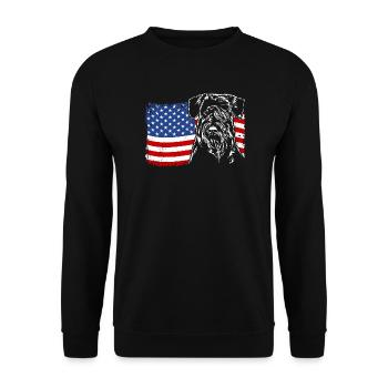 Schnauzer America Flag Dog Dogs Wilsigns - Unisex Sweatshirt - black - Front - Alina (178cm) & Michal (187cm)