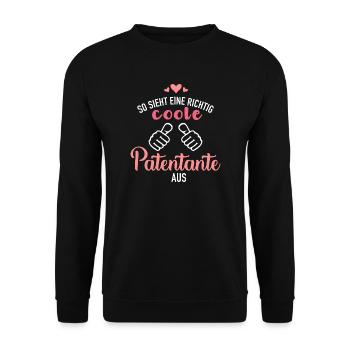 Patentante - Unisex Pullover - Schwarz - Vorne - Alina (178cm) & Michal (187cm)