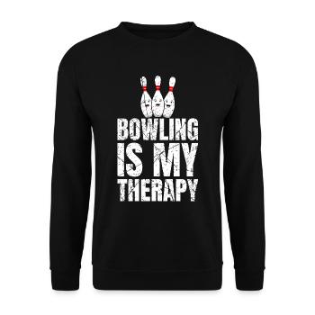 Bowling Is My Therapy - Unisex Pullover - Schwarz - Vorne - Alina (178cm) & Michal (187cm)