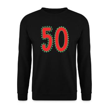 50. 50 YEARS. 50th ANNIVERSARY. 50 YEARS ANNIVERSARY. - Unisex Sweatshirt - black - Front - Alina (178cm) & Michal (187cm)