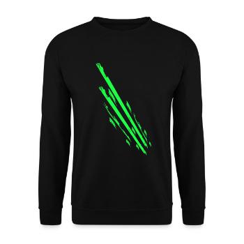 Sportliches Streifen Motiv Gym - Unisex Pullover - Schwarz - Vorne - Alina (178cm) & Michal (187cm)