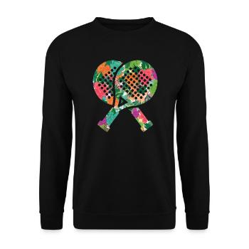 Padel Player Padel Tennis Femmes Fleurs - Sweat-shirt Unisexe - noir - Devant - Alina (178cm) & Michal (187cm)
