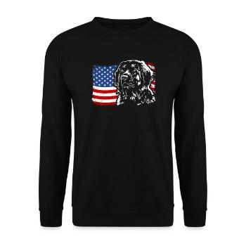 Leonberger America Flag Dogs Wilsigns - Sweat-shirt Unisexe - noir - Devant - Alina (178cm) & Michal (187cm)