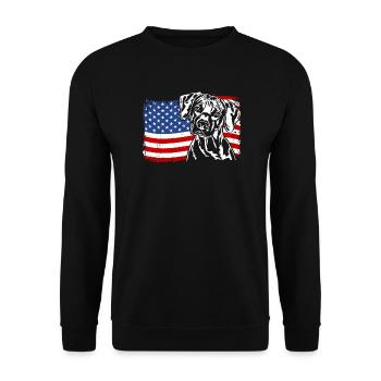 Rhodesian Ridgeback America Flag Dogs Wilsigns - Sweat-shirt Unisexe - noir - Devant - Alina (178cm) & Michal (187cm)