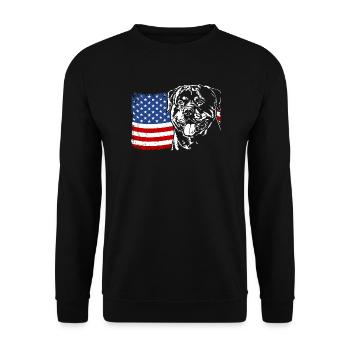 Rottweiler America Flag Dog Dogs Wilsigns - Unisex Sweatshirt - black - Front - Alina (178cm) & Michal (187cm)