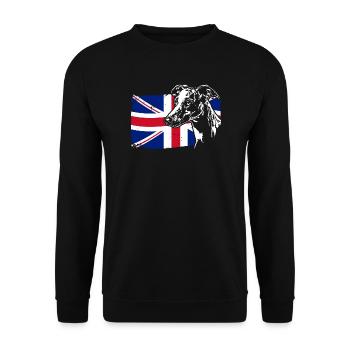 WHIPPET Union Jack Flag Dogs Wilsigns - Unisex Sweatshirt - black - Front - Alina (178cm) & Michal (187cm)