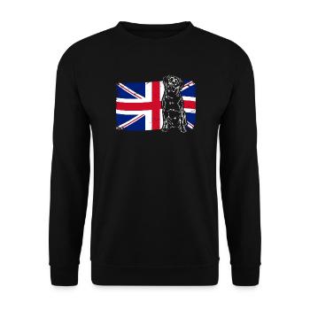 LABRADOR RETRIEVER Union Jack Flag Dogs Wilsigns - Unisex Sweatshirt - black - Front - Alina (178cm) & Michal (187cm)