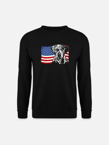 CATAHOULA LEOPARD DOG Amerika Fahne Hunde Wilsigns - Unisex Pullover - Schwarz