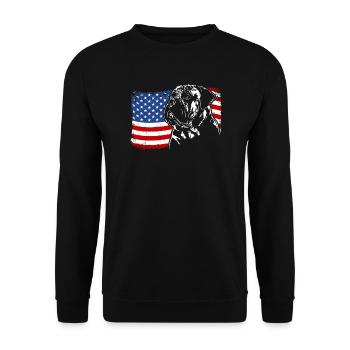 Bullmastiff America Flag Dogs Wilsigns - Sweat-shirt Unisexe - noir - Devant - Alina (178cm) & Michal (187cm)