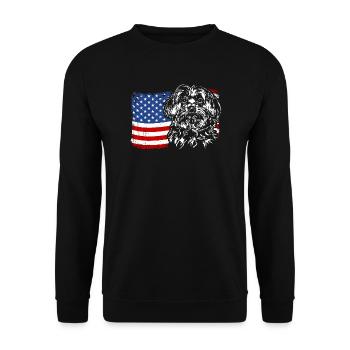 Maltese Amérique Flag Dogs Wilsigns - Sweat-shirt Unisexe - noir - Devant - Alina (178cm) & Michal (187cm)