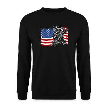 Irish Soft Coated Wheaten Terrier America Flag - Unisex Sweatshirt - black - Front - Alina (178cm) & Michal (187cm)