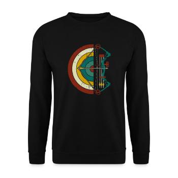Bogenschütze Bogenschießen - Zielscheibe - Unisex Pullover - Schwarz - Vorne - Alina (178cm) & Michal (187cm)