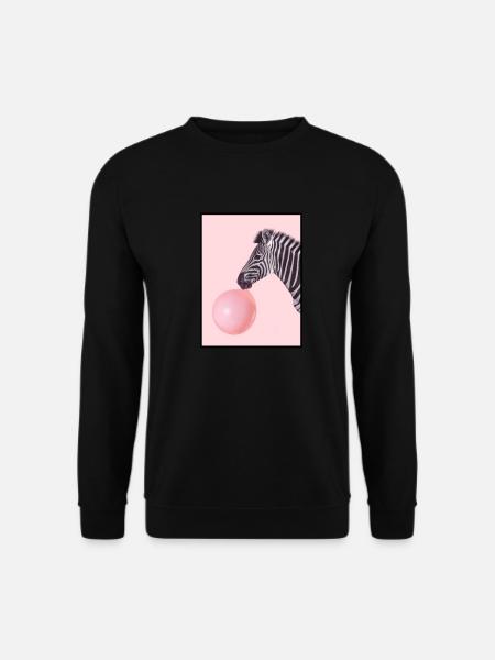 Zebra With Bubblegum / Pink Gum - Unisex Sweatshirt - black