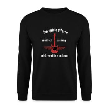 Gitarre Musiker Gitarristen Geschenkidee - Unisex Pullover - Schwarz - Vorne - Alina (178cm) & Michal (187cm)
