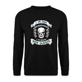 Je ne procrastine pas les quêtes secondaires - Sweat-shirt Unisexe - noir - Devant - Alina (178cm) & Michal (187cm)