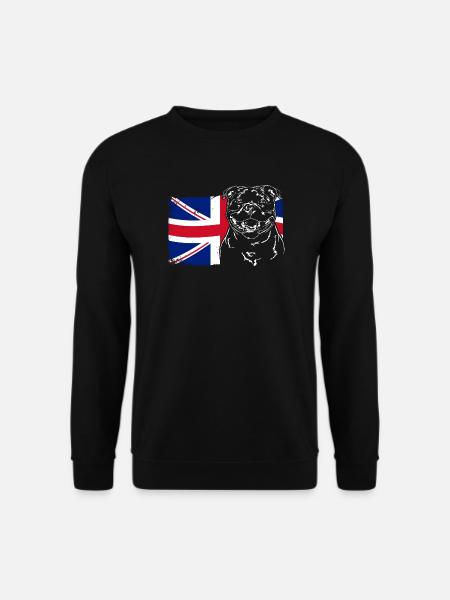 STAFFORDSHIRE BULL TERRIER Union Jack Wilsigns - Unisex Pullover - Schwarz