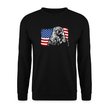Aigle à tête blanche ADLER Amérique Drapeau Wilsigns - Sweat-shirt Unisexe - noir - Devant - Alina (178cm) & Michal (187cm)