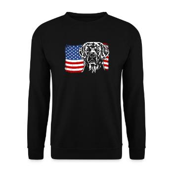Golden Retriever America Flag Dogs Wilsigns - Unisex Sweatshirt - black - Front - Alina (178cm) & Michal (187cm)