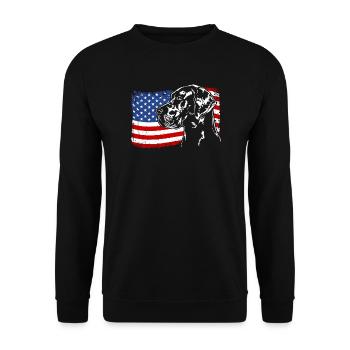 Dogue Allemand Drapeau Chiens Wilsigns - Sweat-shirt Unisexe - noir - Devant - Alina (178cm) & Michal (187cm)