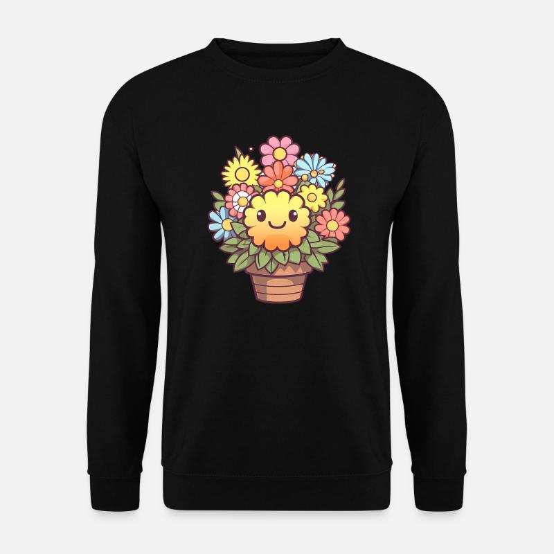 süßer kawaii Blumenstrauß - Unisex Pullover - Schwarz