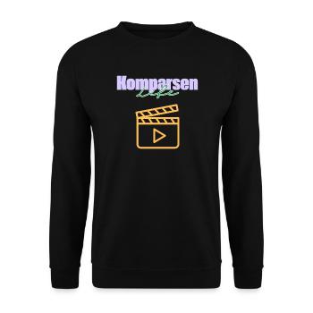 Komparse Komparsen Life Film Extras Background - Unisex Pullover - Schwarz - Vorne - Alina (178cm) & Michal (187cm)