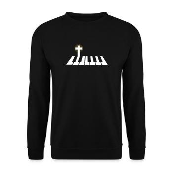 Christian Piano Music Cross Apparel - Unisex Sweatshirt - black - Front - Alina (178cm) & Michal (187cm)