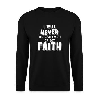Jesus Faith Christian Cross Apparel - Unisex Sweatshirt - black - Front - Alina (178cm) & Michal (187cm)
