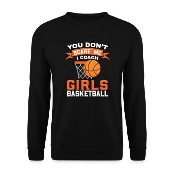 Lustiger Mädchen-Basketball-Trainer - Unisex Pullover - Schwarz - Vorne - Alina (178cm) & Michal (187cm)