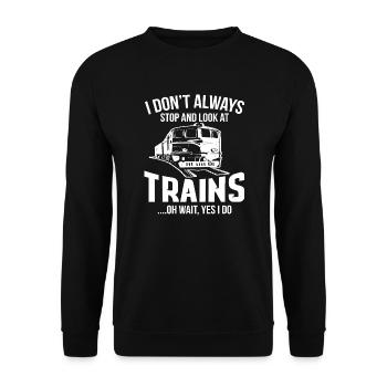 Cadeau drôle d’observation de train de conducteur de train - Sweat-shirt Unisexe - noir - Devant - Alina (178cm) & Michal (187cm)
