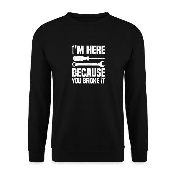 Vêtements d’auto de voiture de mécanicien drôle - Sweat-shirt Unisexe - noir - Devant - Alina (178cm) & Michal (187cm)