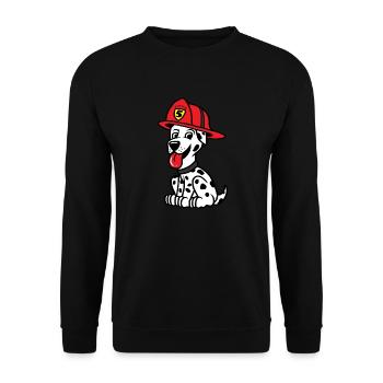 Cute Dalmation Firefighter Fireman Apparel - Unisex Sweatshirt - black - Front - Alina (178cm) & Michal (187cm)