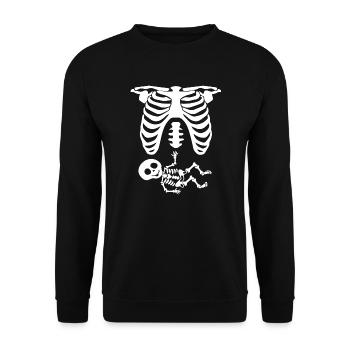 Halloween Skeleton Pregnancy Maternity Costume - Unisex Sweatshirt - black - Front - Alina (178cm) & Michal (187cm)