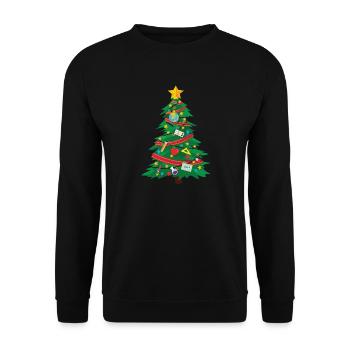 Teacher Christmas Tree Apparel - Unisex Sweatshirt - black - Front - Alina (178cm) & Michal (187cm)