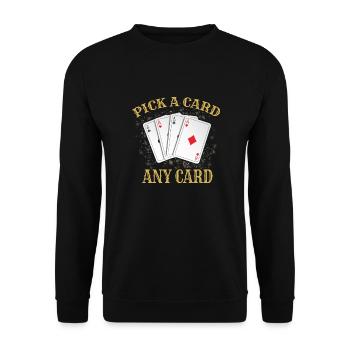 Magician Magic Deck of Cards - Unisex Sweatshirt - black - Front - Alina (178cm) & Michal (187cm)