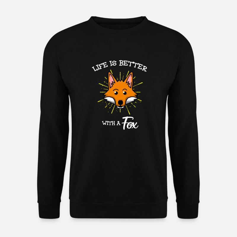 Fox Funny Cute Foxes - Unisex Sweatshirt - black