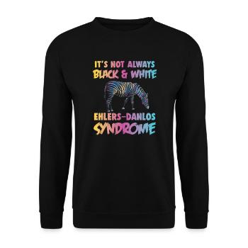 Zebra Ehlers Danlos Syndrome Awareness - Unisex Sweatshirt - black - Front - Alina (178cm) & Michal (187cm)