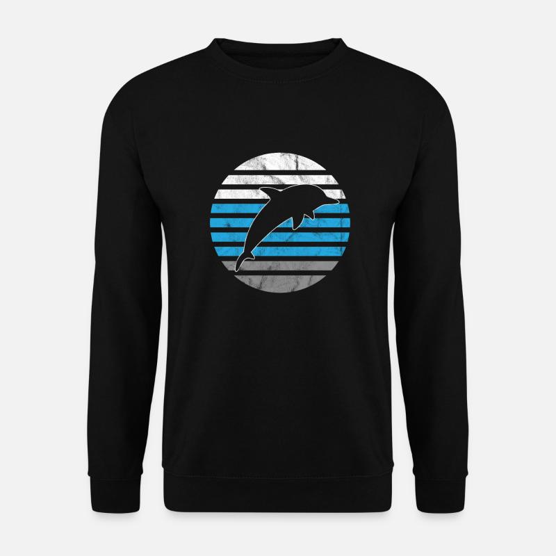 Retro Dolphin Ocean - Unisex Sweatshirt - black