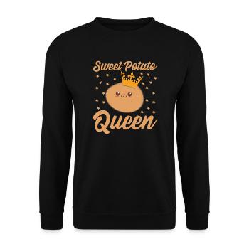 Funny Sweet Potato Queen - Unisex Sweatshirt - black - Front - Alina (178cm) & Michal (187cm)