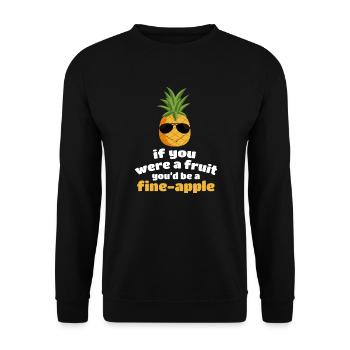 Funny Pineapple Tropical Vacation - Unisex Sweatshirt - black - Front - Alina (178cm) & Michal (187cm)