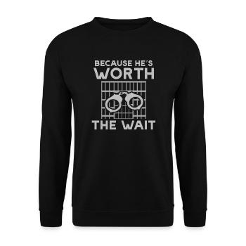 Freund oder Ehemann im Gefängnis - Unisex Pullover - Schwarz - Vorne - Alina (178cm) & Michal (187cm)